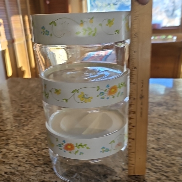 4 Vintage Pyrex See & Store Wildflower Glass Canisters Storage oven safe - Picture 11 of 15